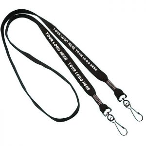Black double ends lanyard for tradeshow