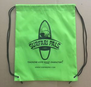 Lime green giveaway backpack