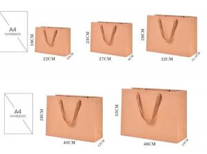 Stocks of different size paper bags