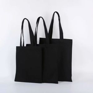 Black color promotional cotton tote
