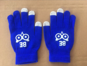 White Logo royal blue gloves