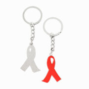 Customized Metal red ribbon keyring