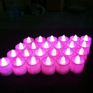 Pink color candle