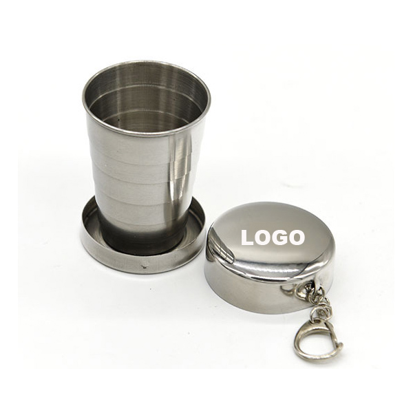 Foldable cup with keyring holder