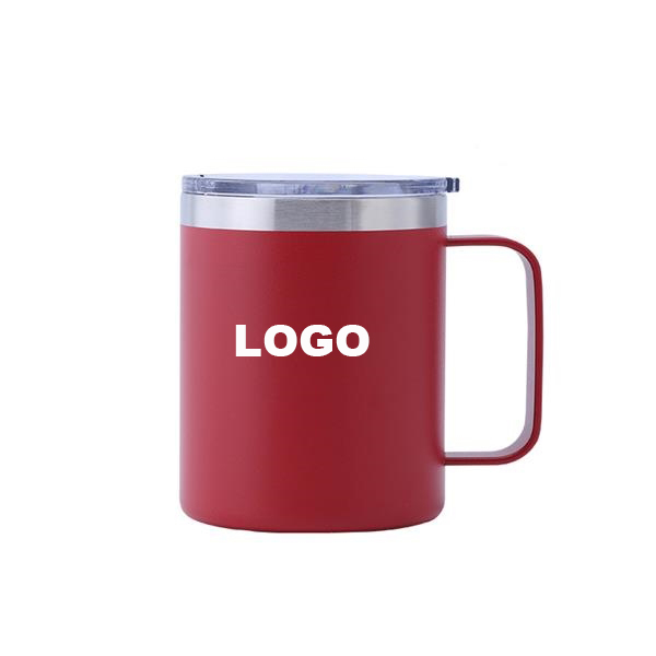 Steel coffee mug with handle