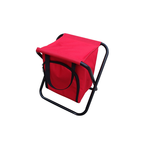 Foldable stool with cooler bag