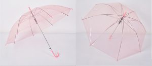 Transparent pink umbrella