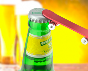 Scooter bottle opener