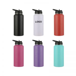 Insulated Water Bottle with Straw Lid
