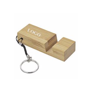 Mini Wooden Mobile Phone Stand Keychain