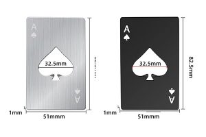 Dimension of the pocket poker card opener