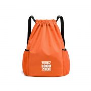 Drawstring Backpack with 2 Side Pouches