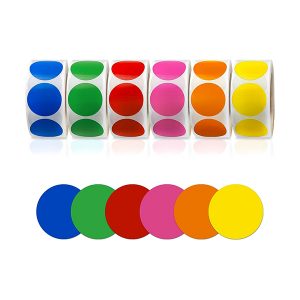 1 Inch Round Color Code Dot Stickers